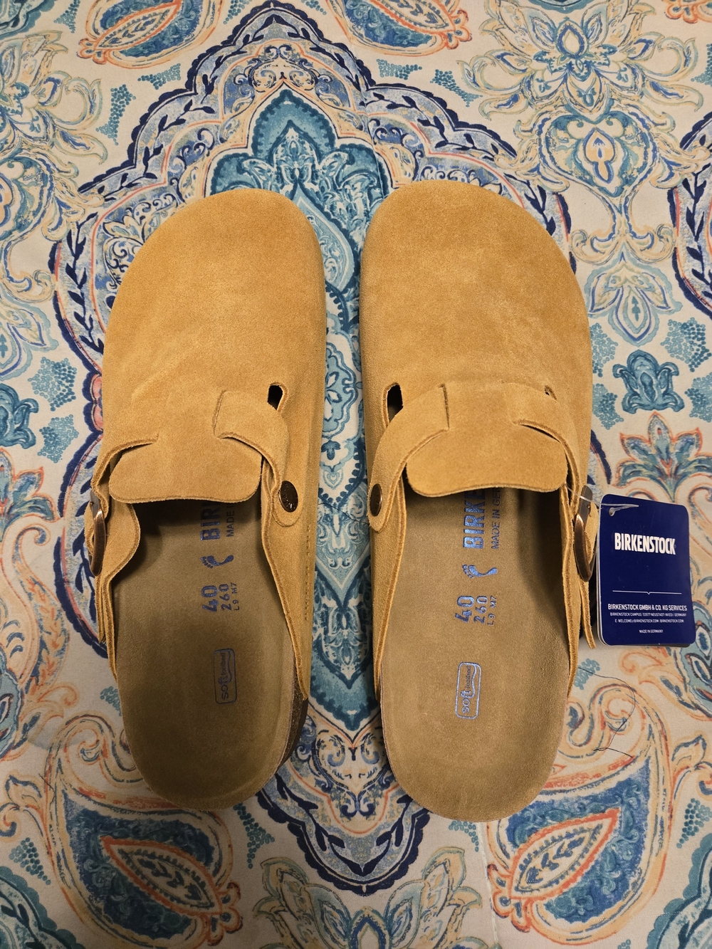 Birkenstock Suede Mule Clogs in Tan - Picture 5 of 6